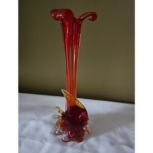 Murano 10" Art Glass Fish Vase